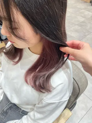 カラー 💗暖色/艶カラー/ レイヤー/栗原萌希のヘアスタイル