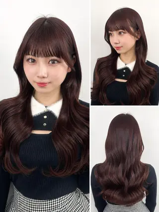 ロング カラー 盛れる顔周り✨韓国 レイヤーkanatoのヘアスタイル