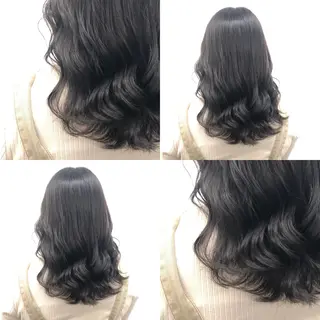 ミディアム カラー パーマ ヘアアレンジ メンズ キッズ ネイル マツエク・マツパ 上品＆韓国風 🥀海心🥀のヘアスタイル