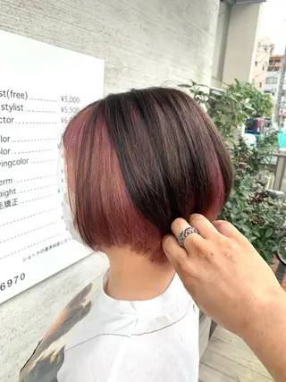 ショート 斉藤大河 カラー/縮毛矯正のヘアスタイル