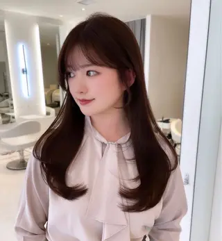 ロング City/louwe 韓国レイヤーカットのヘアスタイル