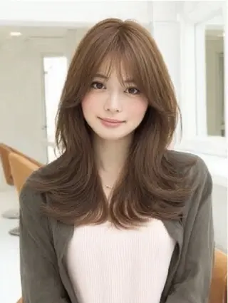 ロング 絶対綺麗な暖色カラー 🎯あります✨増渕✨のヘアスタイル