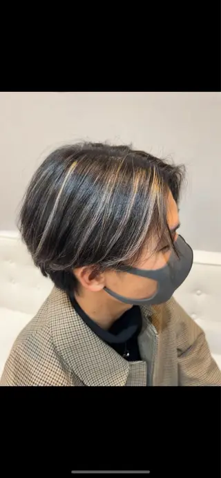 ショート カラー メンズ SHION men's permのヘアスタイル