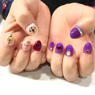 ネイル 渋谷／チップ長さ出し 👑アプレgel-xのネイルデザイン
