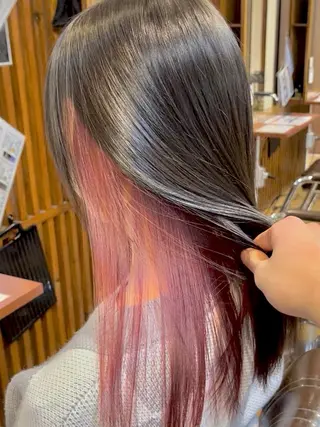 セミロング カラー SHIN🌿柏美容師 レイヤーボブカラーのヘアスタイル