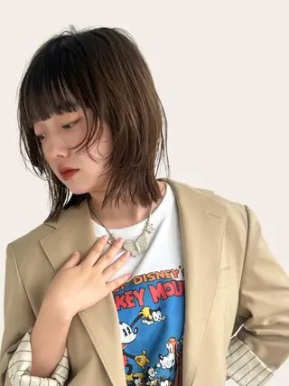 セミロング ボブ/ぱつっとボブ/ 谷口 海星のヘアスタイル