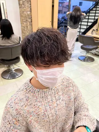 メンズ 波巻き/シャドウ/ レイヤー/ボブ航太のヘアスタイル