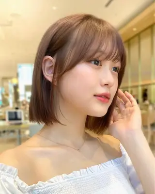 ショート カラー パーマ ヘアアレンジ 小野寺瑞希 /最小顔カットのヘアスタイル