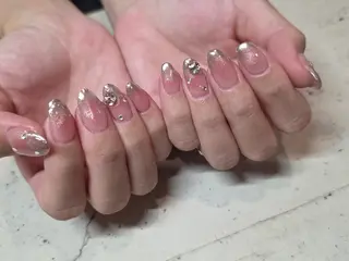 ネイル 韓国/ワンホン/長さ 出しつけ放題🎀のネイルデザイン