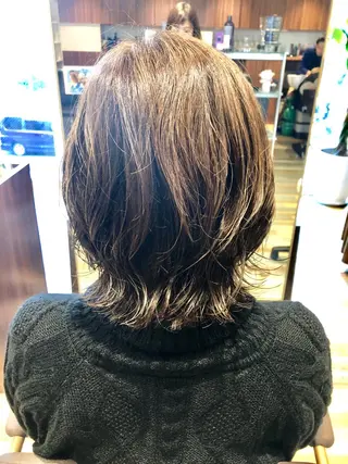 ミディアム カラー ヘアアレンジ 大山 望のヘアスタイル