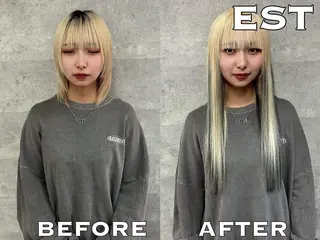 ロング メンズ ヘアアレンジ カラー エクステ MORI エクステMARIKAのヘアスタイル