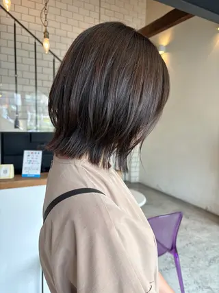 ミディアム 切りっぱなしボブ/ 三瀬翔のヘアスタイル