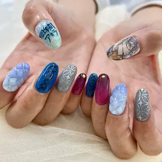ロング 池袋痛ネイル Nok. 渡辺のネイルデザイン