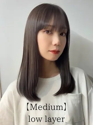セミロング 透明感カラー ʜ ᴀ ʀ ᴜのヘアスタイル