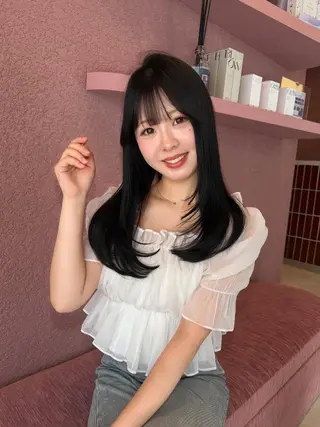 セミロング 透明感カラー♡ 原宿美容室￤Rinaのヘアスタイル