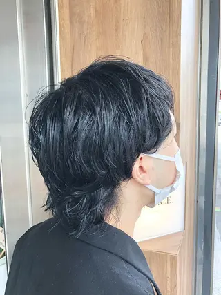 ショート カラー パーマ メンズ 【ブリーチ無しW】 【暗髪&暖色系】圭真のヘアスタイル