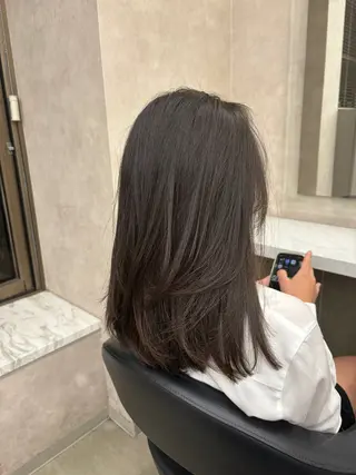 ミディアム キッズ 抜け感レイヤー︴ ニュアンスカラーのヘアスタイル
