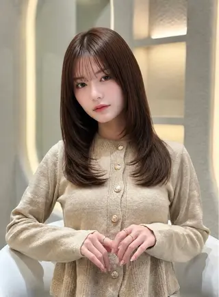 ミディアム カラー 🦋韓国風レイヤー/ 艶髪矯正🦋凛太郎のヘアスタイル