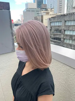 ミディアム カラー ヘアアレンジ 具志堅 良のヘアスタイル