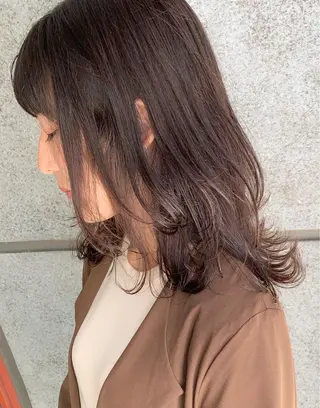 ミディアム カラー 樫原裕二/似合わせ カット/透明感カラーのヘアスタイル