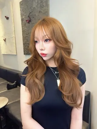 ロング 韓国✖️網紅🖤 パーマYURIYAのヘアスタイル
