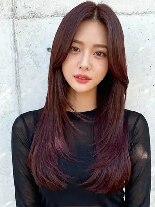ロング カラー 韓国レイヤーカット 🫧大阪梅田レイヤーのヘアスタイル