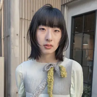 ミディアム メイ🩰ブリーチなし ダブルカラーのヘアスタイル