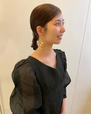 セミロング ヘアアレンジ 谷川 未来のヘアスタイル
