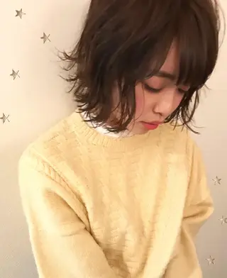 ミディアム カラー 市川 千夏のヘアスタイル