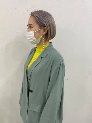 ショート カラー ヘアアレンジ ブリーチダブルカラー 元町三宮/三ノ宮のヘアスタイル