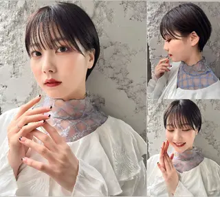 ショート カラー レイヤーカット⭐️ ハッシュカット特化のヘアスタイル