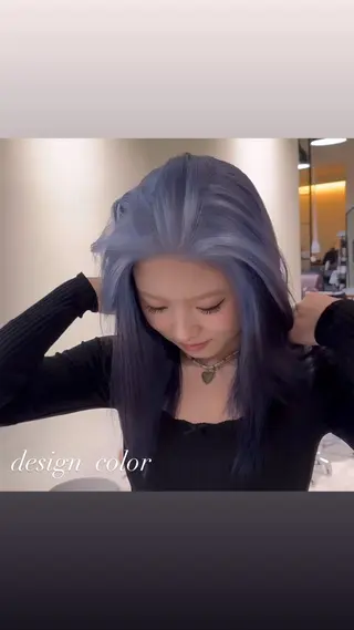 セミロング カラー 💜ハイトーン💛 マジカルかいちゃんのヘアスタイル