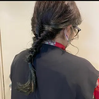 セミロング ヘアアレンジ Yuki☺︎パーマ レイヤーカットのヘアスタイル