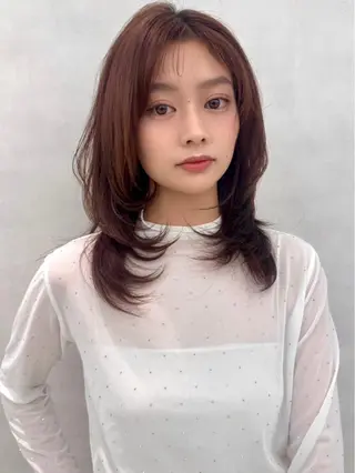 セミロング 🦋盛れるレイヤー/ ベージュ/Ryugaのヘアスタイル