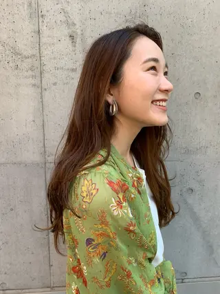 ロング カラー パーマ 東 祐香のヘアスタイル