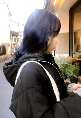 セミロング カラー ri saのヘアスタイル