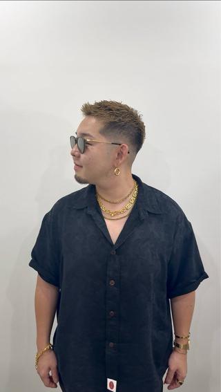 ショート カラー パーマ メンズ SHUN札幌 メンズパーマフェードのヘアスタイル