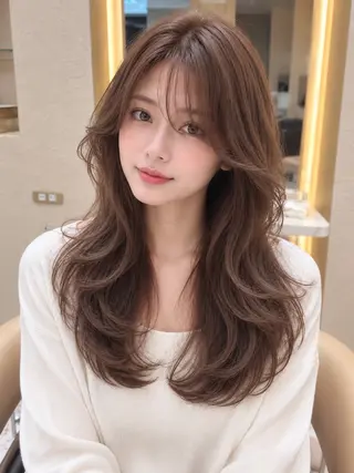 ロング カラー 韓国風ヘア✻透明感 カラー✻yukaのヘアスタイル