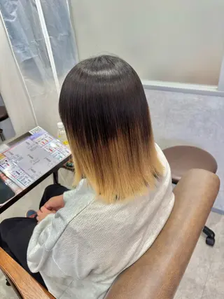 ミディアム 久保田康雅 辻堂 髪質改善×縮毛矯正のヘアスタイル