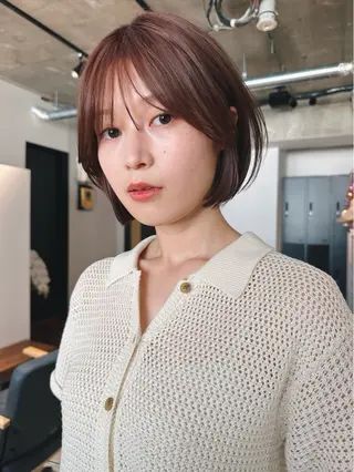 ショート カラー パーマ kazuki【顔周り ×レイヤーカット】のヘアスタイル