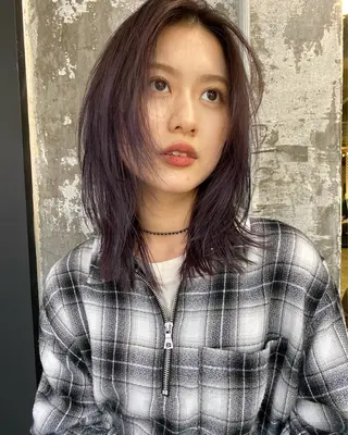 ミディアム カラー Pia ツボイ ケイタのヘアスタイル