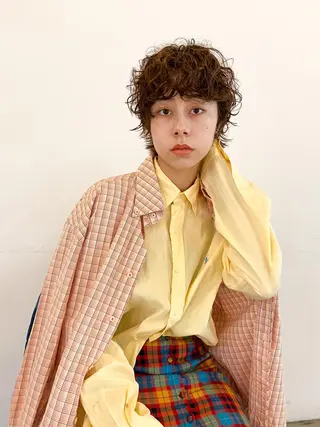 ショート カラー パーマ ヘアアレンジ メンズ キッズ ネイル マツエク・マツパ パーマスタイル🔅 sayacaのヘアスタイル