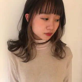 ミディアム 艶髪/透明感カラー ✨KIKOのヘアスタイル
