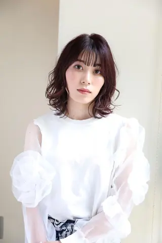 ミディアム カラー パーマ/髪質改善 【榎本千夏】のヘアスタイル