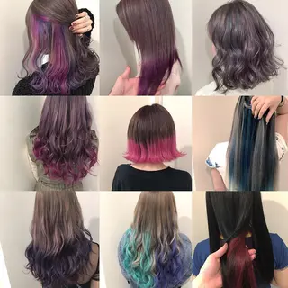 セミロング 🌈評価No.1🌈 艶髪カラー❌エクステのヘアスタイル