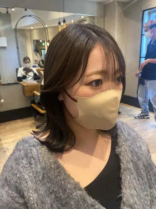 ミディアム 新宿/顔周りカット +レイヤー=しずく♩のヘアスタイル