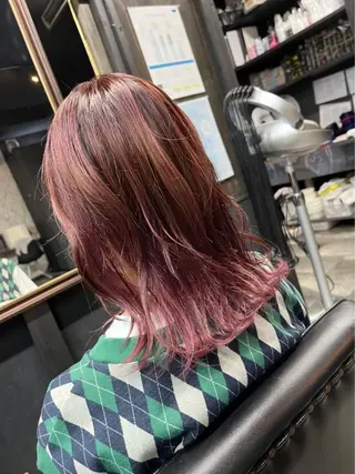 ミディアム カラー 上田 かよのヘアスタイル