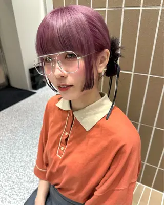 ミディアム カラー ピンクカラー美容師 新宿美容室🎀のヘアスタイル