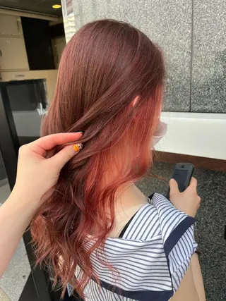 ロング カラー 韓国/インナーカラー 🍑YUI🍑のヘアスタイル