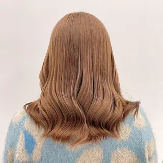 セミロング カラー ヘアアレンジ 縮毛矯正/髪質改善/ ブリーチ毛/木元渓太のヘアスタイル